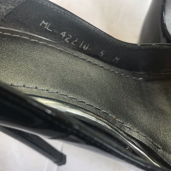Stuart Weitzman Victoria Peep Toe Patent Leather Shoes Pumps Heels Stilettos Blk - Picture 8 of 16